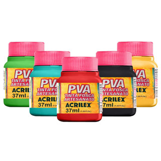 Kit C/ 6 Tintas Para Artesanato Pva Acrilex 37ml cores a escolher em Oferta na Shopee