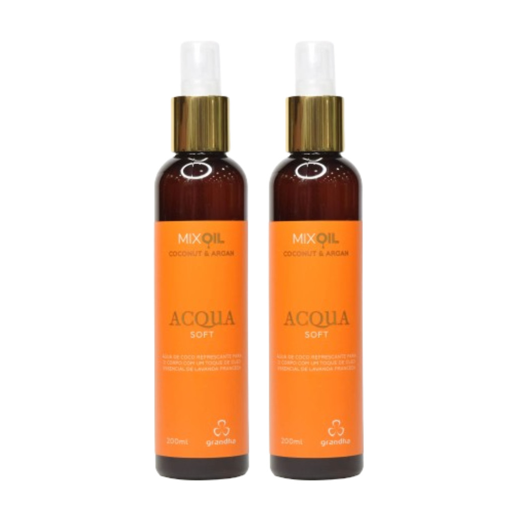 2 Água Micelar para Pós-Praia  Mix Oil Acqua Soft 200ml cada - Hidratação, frescor à pele bronzeada