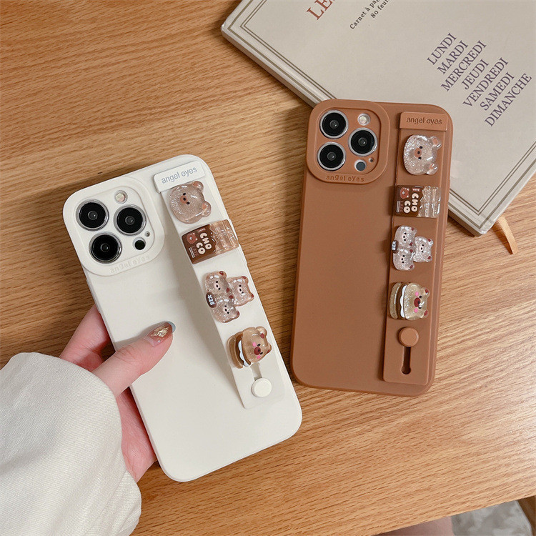 Capa Macia Com Suporte De Pulseira De Urso De Desenho Animado 3D Para Redmi Note 17 15 14S 13 12S 11S 10S 9S 8 17 A7 Pro