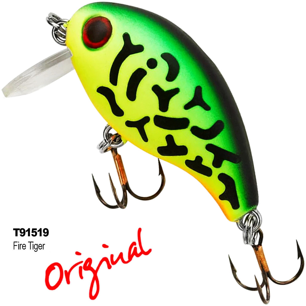 Isca Artificial REBEL Teeny Wake-R Fire Tiger Verde Amarela Laranja T91519 para Tilápia Black Bass