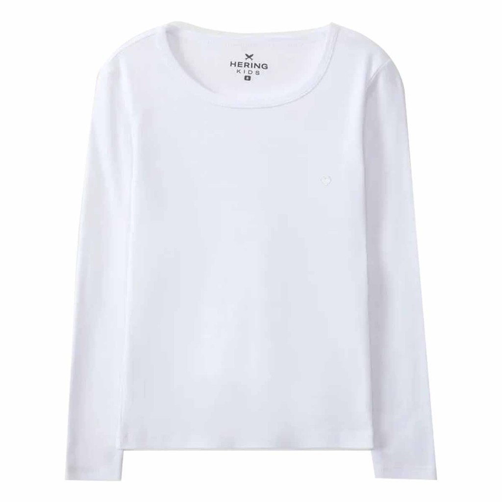 Blusa Hering Infantil Básica Menina Manga Longa Branca