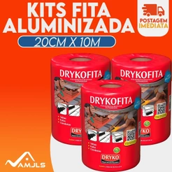 Manta Asfaltica em Fita Aluminio 20cm x 10m Drykofita