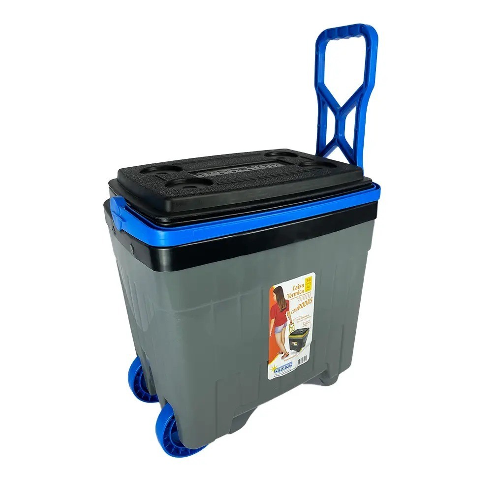 Cooler Caixa Térmica 34 Litros com Alça Porta Copos Para Praia Churrasco