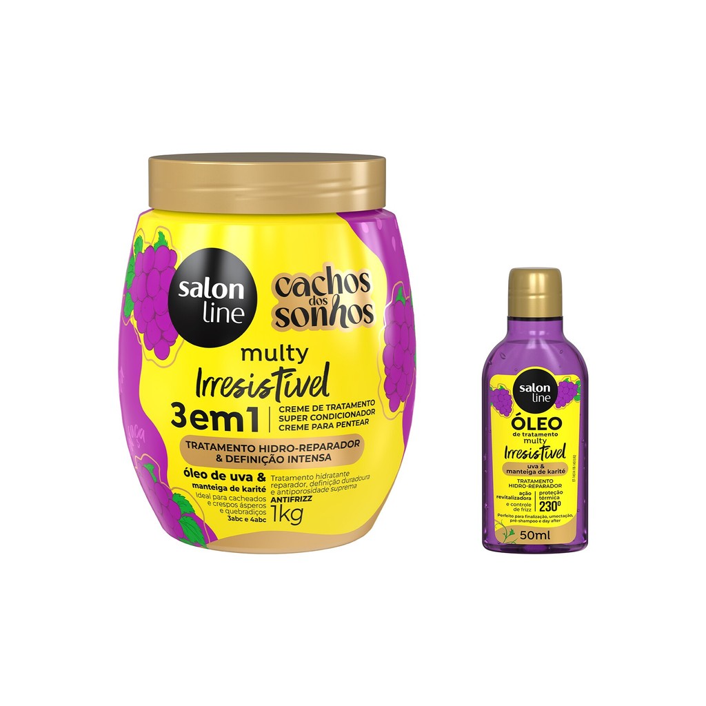 Kit Multy Creme de Tratamento + Óleo Reparador Uva