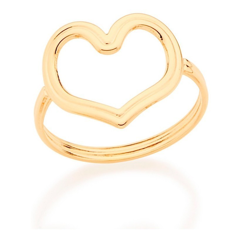 Anel Coração Vazado Parte Superior. Rommanel 512346 em Oferta na Shopee