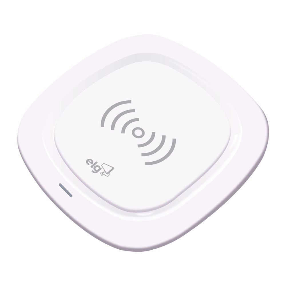 Carregador de Mesa Sem Wireless por Indução, 5W, Compatível Qi, Antiderrapante, Branco, WQ1WH, ELG em Oferta na Shopee