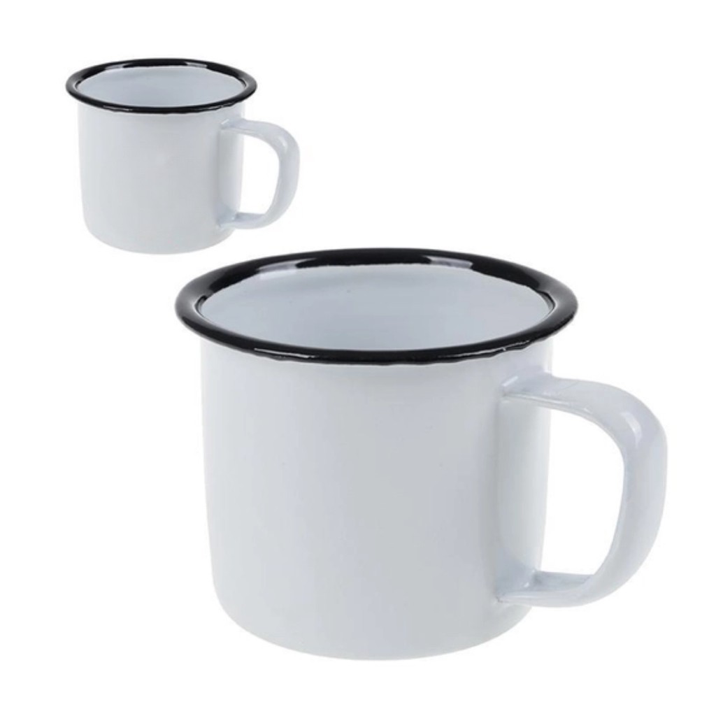 2 Xícara Esmaltada Para Café e Chá Canequinhas Retrô Viagem Campi em Oferta na Shopee
