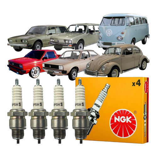 04 Velas Ignição Original Ngk Vw Gol Kombi Variant Fusca