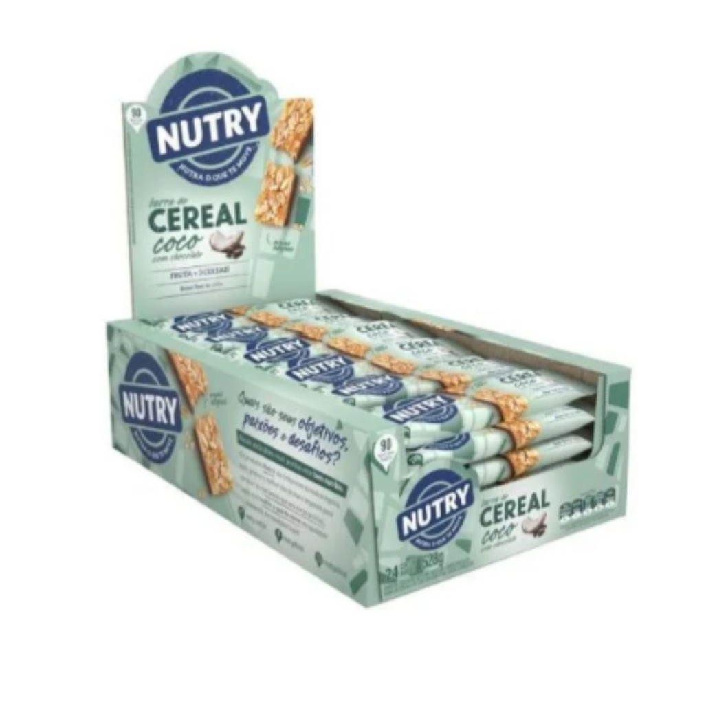 Barra de cereal nutry coco c/ chocolate 22G C/12 em Oferta na Shopee