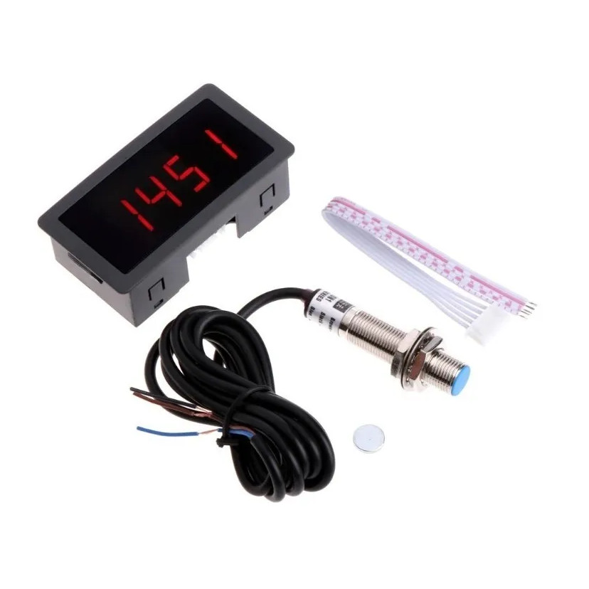 Tacômetro Digital Com Display Rpm Com Sensor Hall Indutivo