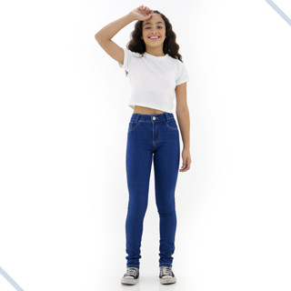 Calça Preta Jeans Justinha Feminina Menina Infantil Juvenil em Oferta na Shopee