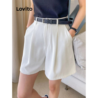 Lovito Casual Shorts com Cinto e Bolsos para Mulheres L80ED187