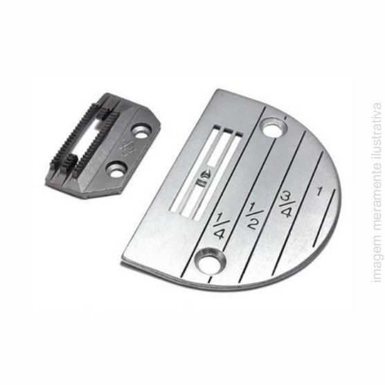 KIT CHAPA E DENTE 4 CARREIRAS PARA COSTURA RETA INDUSTRIAL - PERCURSO CURTO (LEVES E MÉDIOS)