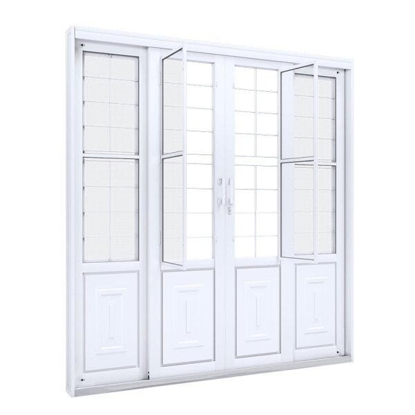 Porta de Aço de Correr 213x200 com Grade Quadrada e Postigo Facilita Lucasa Branco em Oferta na Shopee