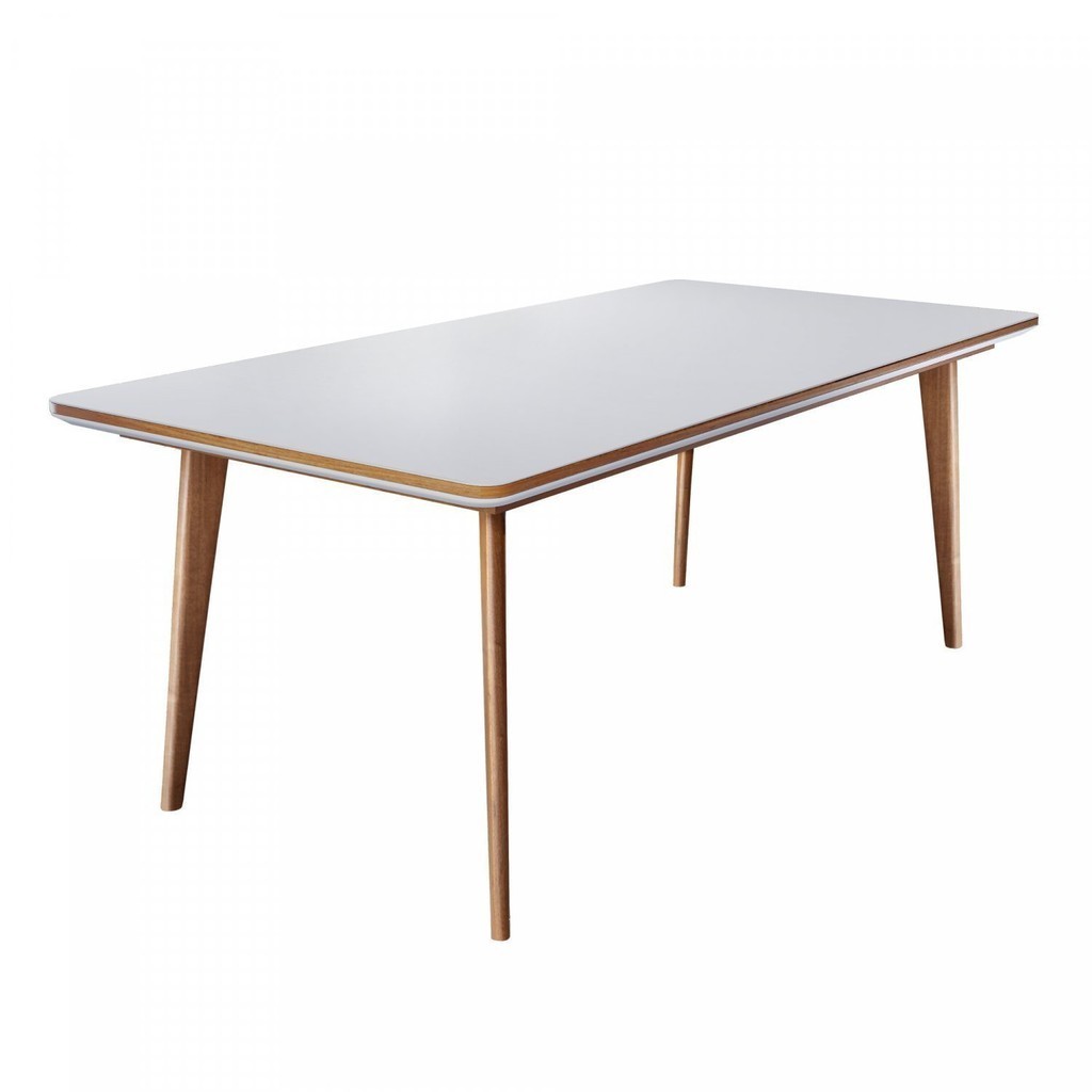 Mesa de Jantar 6 Lugares Retangular Tampo MDF/Vidro Mad Espresso Móveis 160
