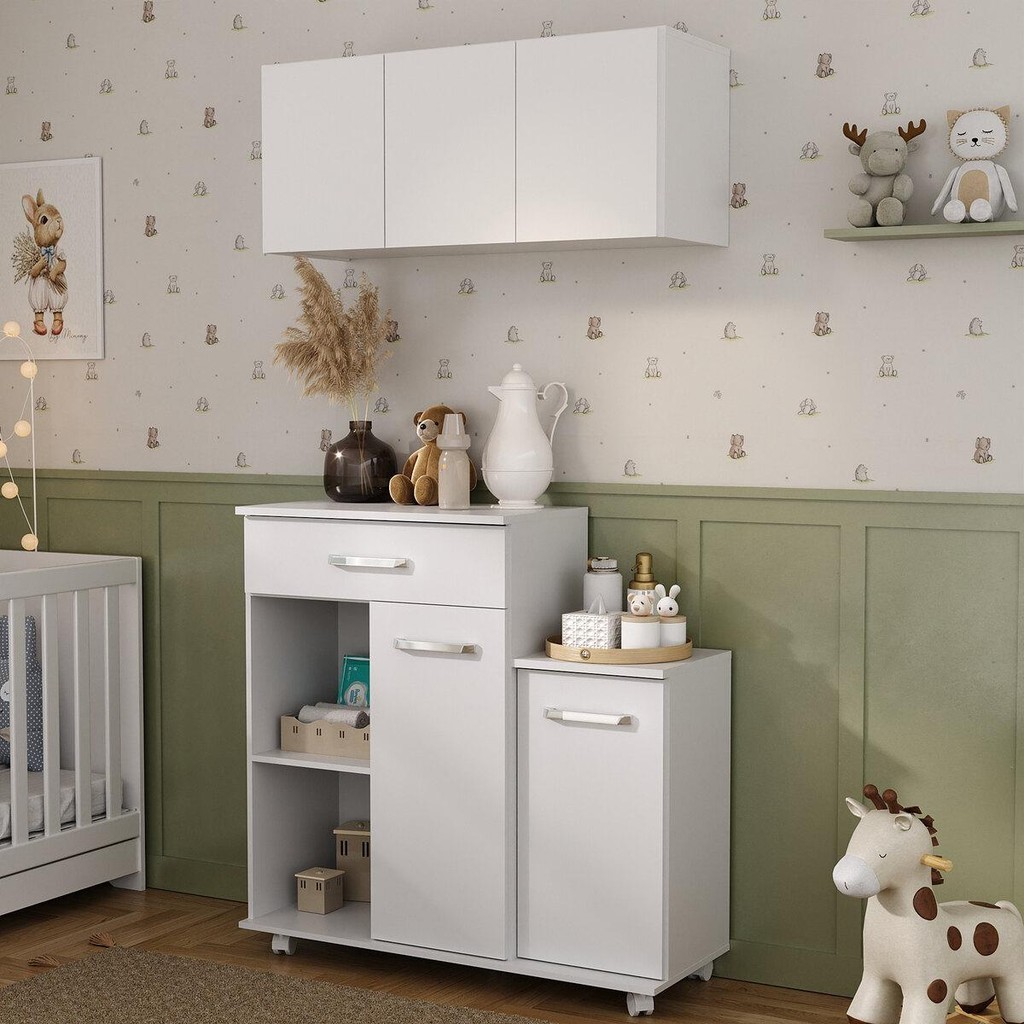 Cômoda/Balcão Infantil com Armário 3 Portas Multimóveis MP4211 em Oferta na Shopee