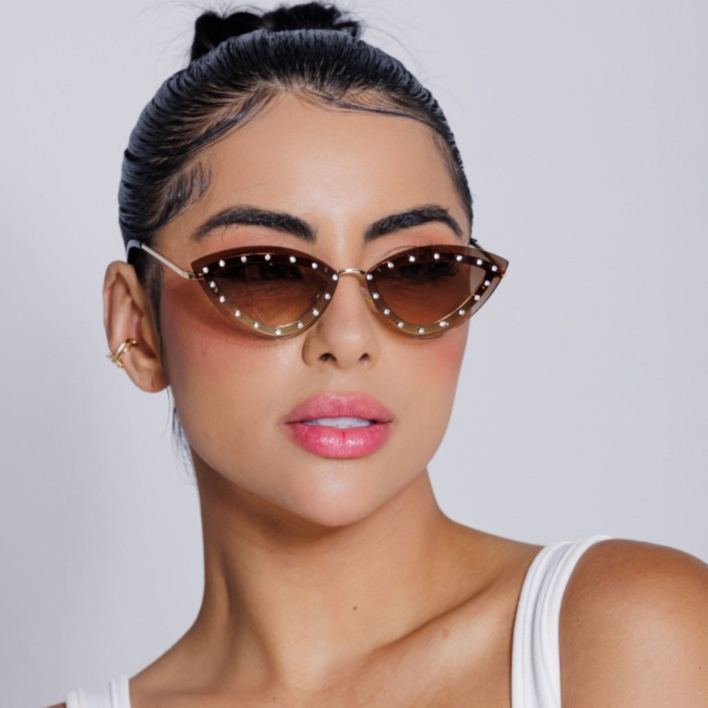 Óculos De Sol feminino Gatinho Com Strass Cristal em Oferta na Shopee