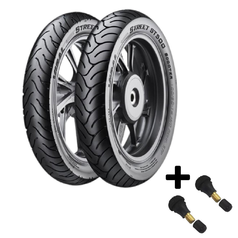 Par Pneu Cityclass 200i 100/80-16 + 120/80-16 St500 Scooter Vipal + Bicos