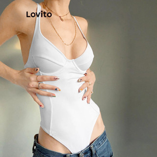 Lovito Body Sexy De Linha De Estrutura Simples Para Mulheres LNL42001