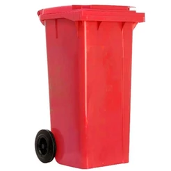 Carrinho Coletor de Lixo Vermelho 120 Litros Lar Plásticos