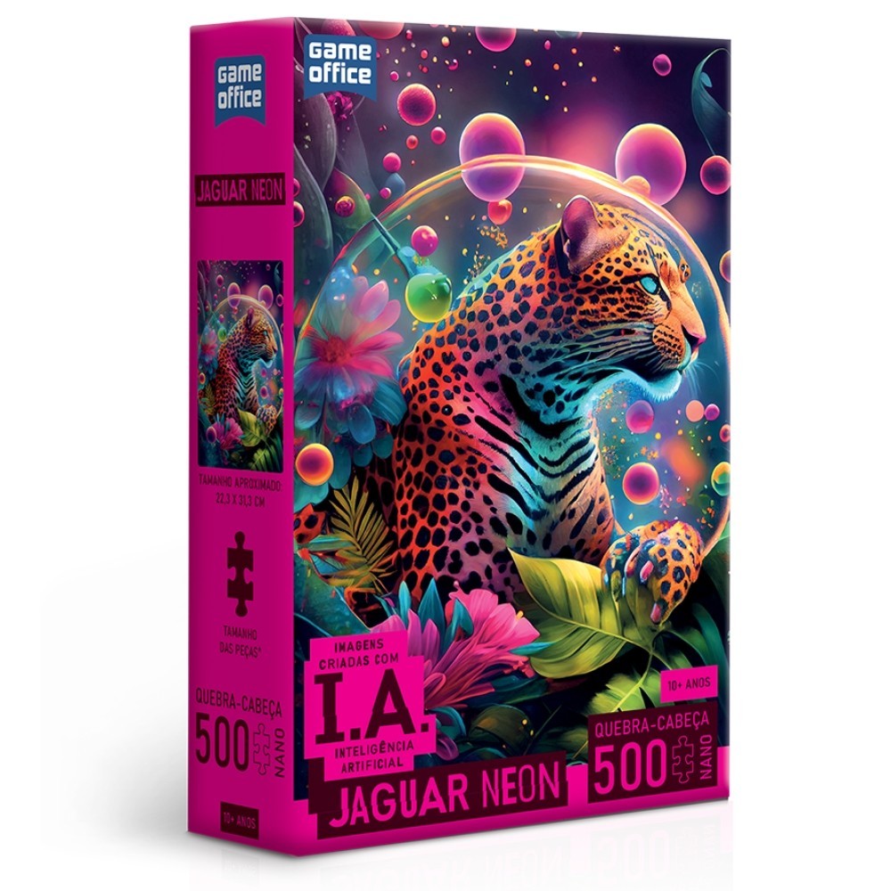 QUEBRA CABEÇA IA JAGUAR NEON 500 PEÇA NANO ONÇA PINTADA TOYSTER PUZZLE JOGOS INTELIGÊNCIA ARTIFICIAL em Oferta na Shopee