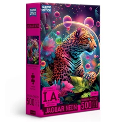 QUEBRA CABEÇA IA JAGUAR NEON 500 PEÇA NANO ONÇA PINTADA TOYSTER PUZZLE JOGOS INTELIGÊNCIA ARTIFICIAL