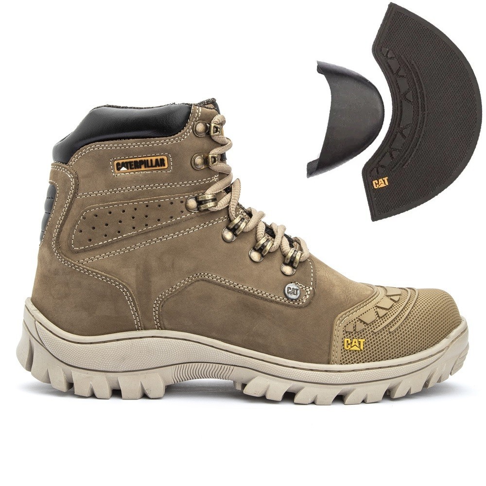 Bota Coturno Masculino Couro Caterpillar 2190 Bico PVC