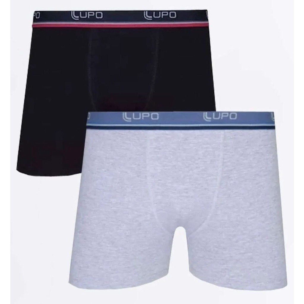Kit 4 Cuecas Boxer Lupo Masculina Em Algodão e Elastano