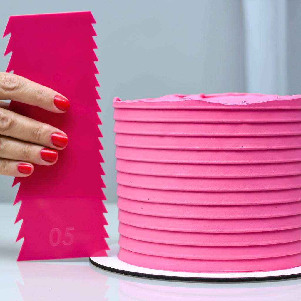 Espátula de Textura para Confeitaria - Modelo 05 Espátula para Bolo Espátula de acrílico em Oferta na Shopee