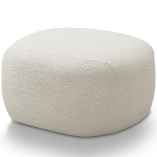 Puff Decorativo Orgânico Para Sala de Estar Living Barolo L06 Bouclê Branco - Lyam Decor em Oferta na Shopee