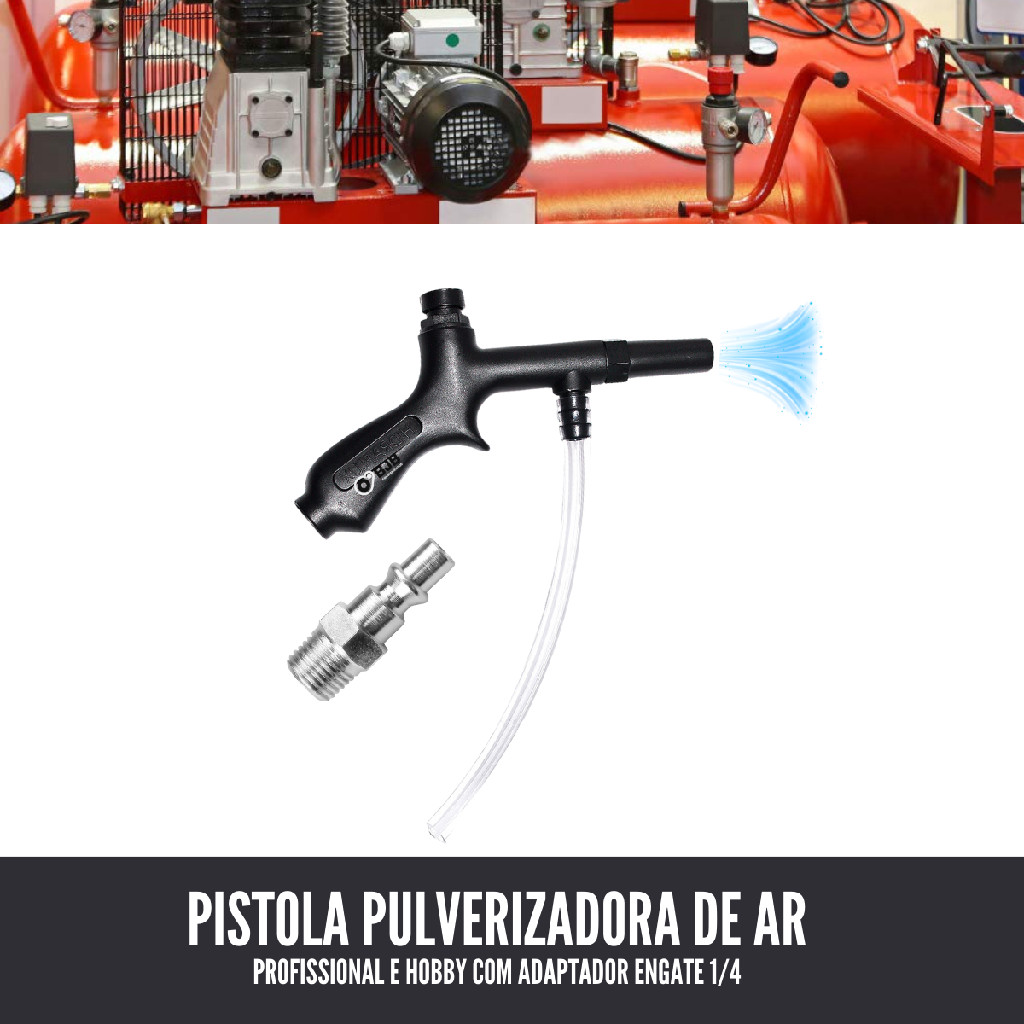 Pulverizador Bico De Ar de Compressor Ar Botão com Pino para Engate Rápido — imagem 2 de 2