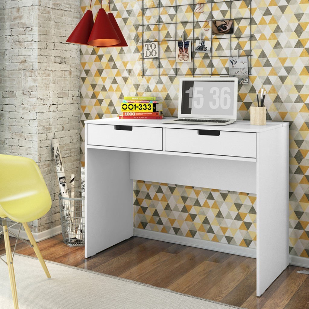 Escrivaninha New Notebook Escritorio Sala Quarto Branco - Olivar Móveis em Oferta na Shopee
