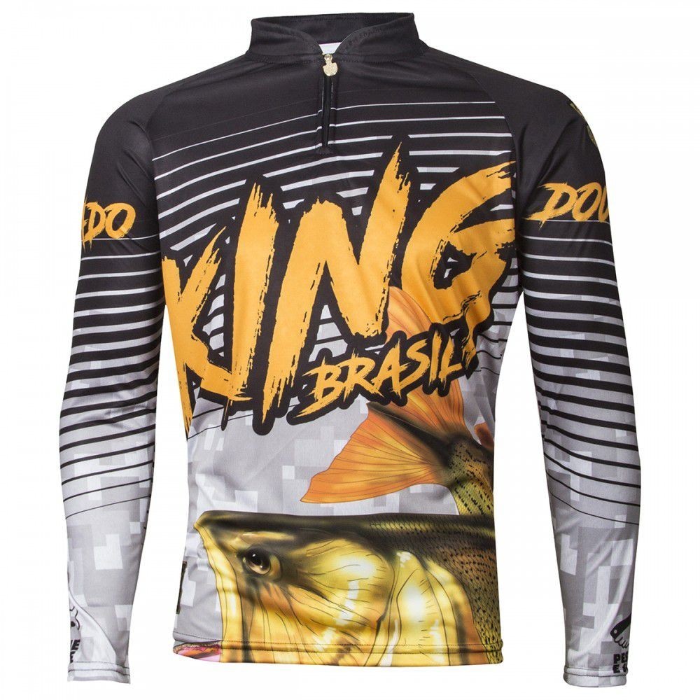Camiseta Pesca King Sublimada Viking 03 Dourado