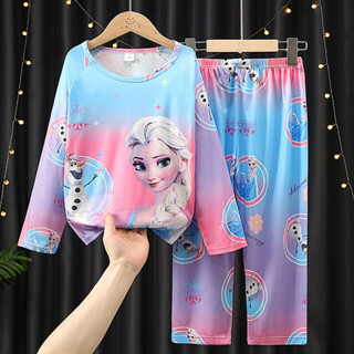 2-14 Pijamas Infantis, Meninos Meninas Elsa Pattern de manga comprida Loungewear em Oferta na Shopee