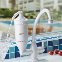 Torneira Com Filtro Purificador De Água Acqua Bella Lorenzetti Branco Mesa Bancada Bica Pia Cozinha