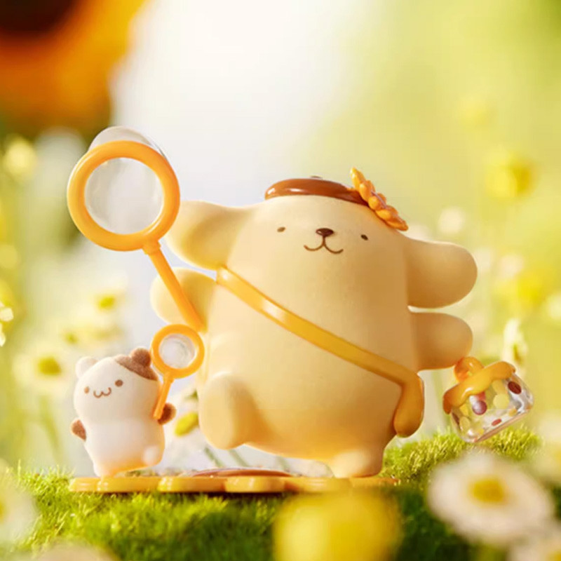 Caixa De Mistérios Genuína Miniso Sanrio Misteriosa Pompompurin Infância Quatro Estações Cega Floculação De Brinquedos Figura Presentes Giros Para Meninas