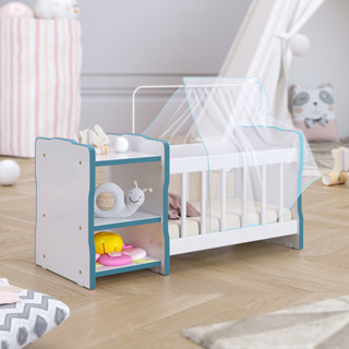 Berço Para Boneca Cristal Ursinho C02 Brinquedo Infantil Branco Azul - Lyam Decor em Oferta na Shopee