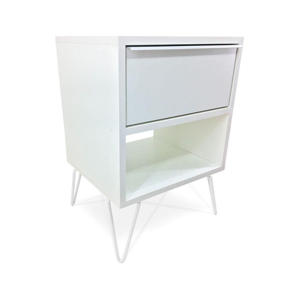 Mesa De Cabeceira Milao Nicho Quarto Mdf Branco Branco em Oferta na Shopee