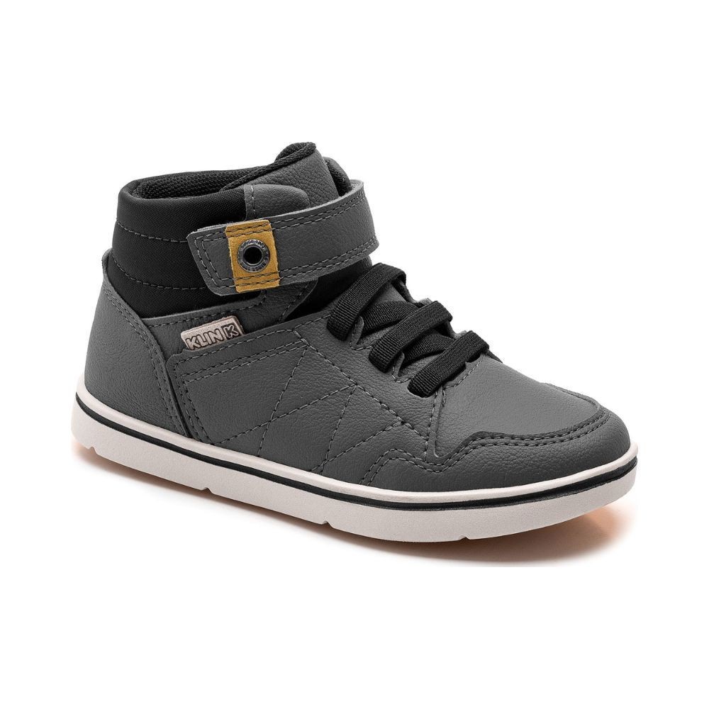 Bota Cano Médio Infantil Klin Flyer Grafite e Preto 117.166
