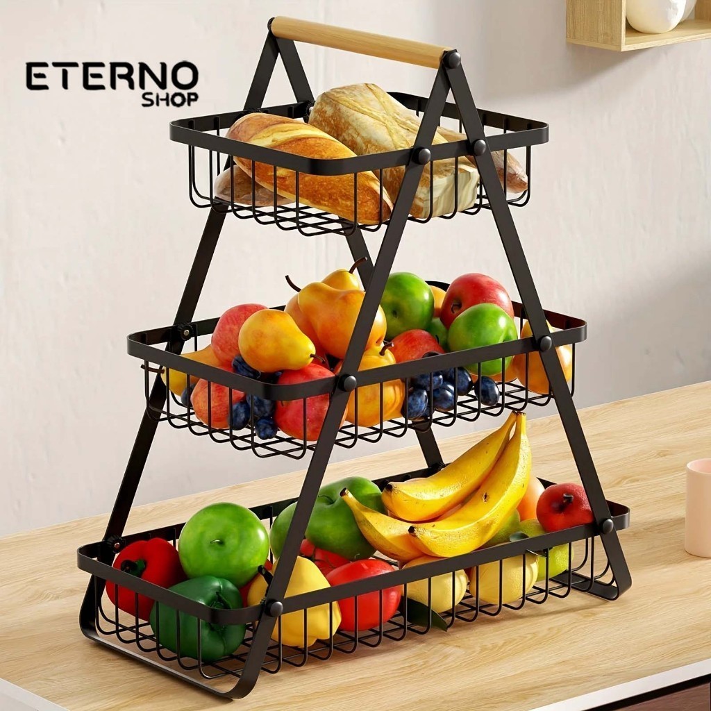 Fruteira de Mesa Premium Aramado 2 ou 3 Andar 33 ou 47cm altura Cesta de Frutas Envio imed...
