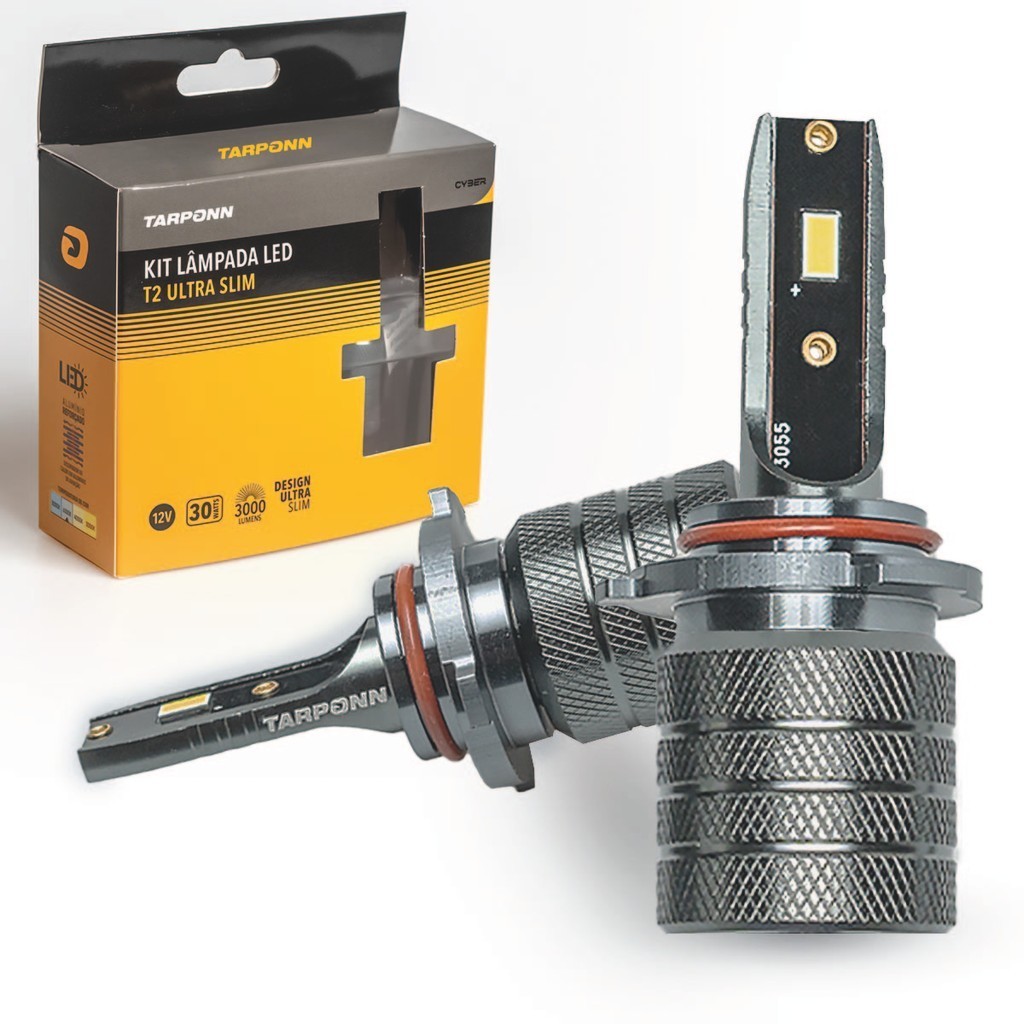 KIT Lâmpada LED T2 Ultra Slim HB3/HB4 3000LM 6000K Tarponn em Oferta na Shopee