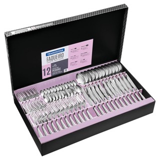 Faqueiro Tramontina Pacific 72 Peças, em Aço Inox - 66962/154 em Oferta na Shopee