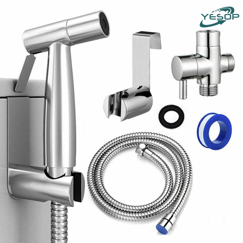 Ducha Higiênica Completa Quadrado Aço Inox 304 Prata Escovado Yesop em Oferta na Shopee