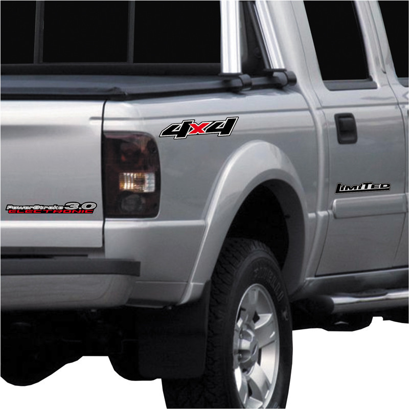 Kit Emblema Adesivo Ford Ranger 3.0 4x4 Limited 2008 Preta