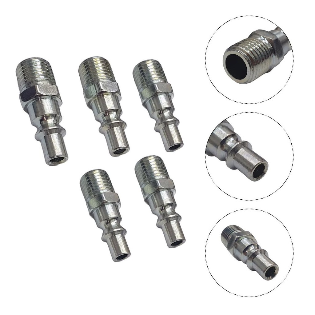Conector Pino Adaptador Engate Rápido Rosca 1/4 Kit 5 Pçs Uso Profissional Vedação Segura Alta Resistência