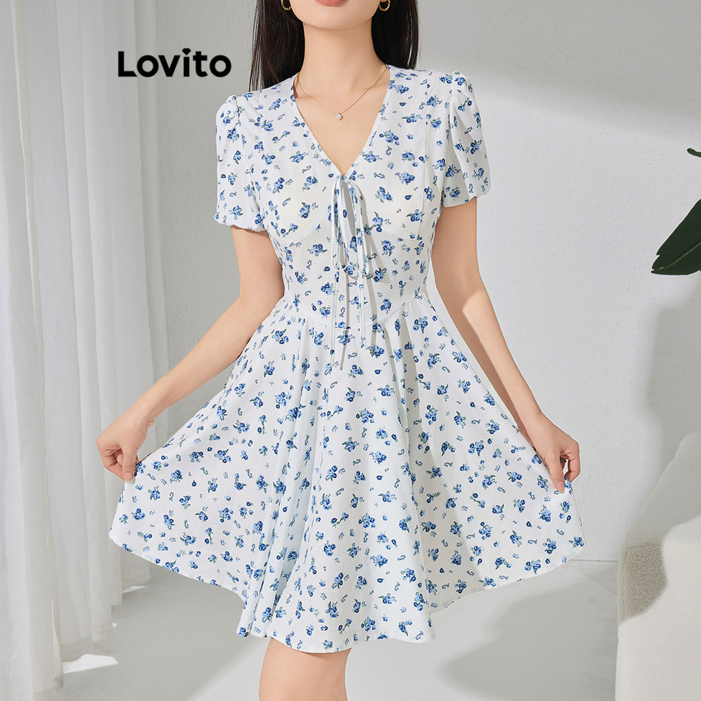 Lovito Vestido floral casual ditsy para mulheres L113MD509 - Women Clothes