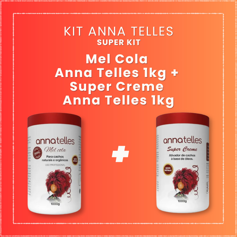 Kit Anna Telles Mel Cola 1kg + Super Creme 1kg em Oferta na Shopee
