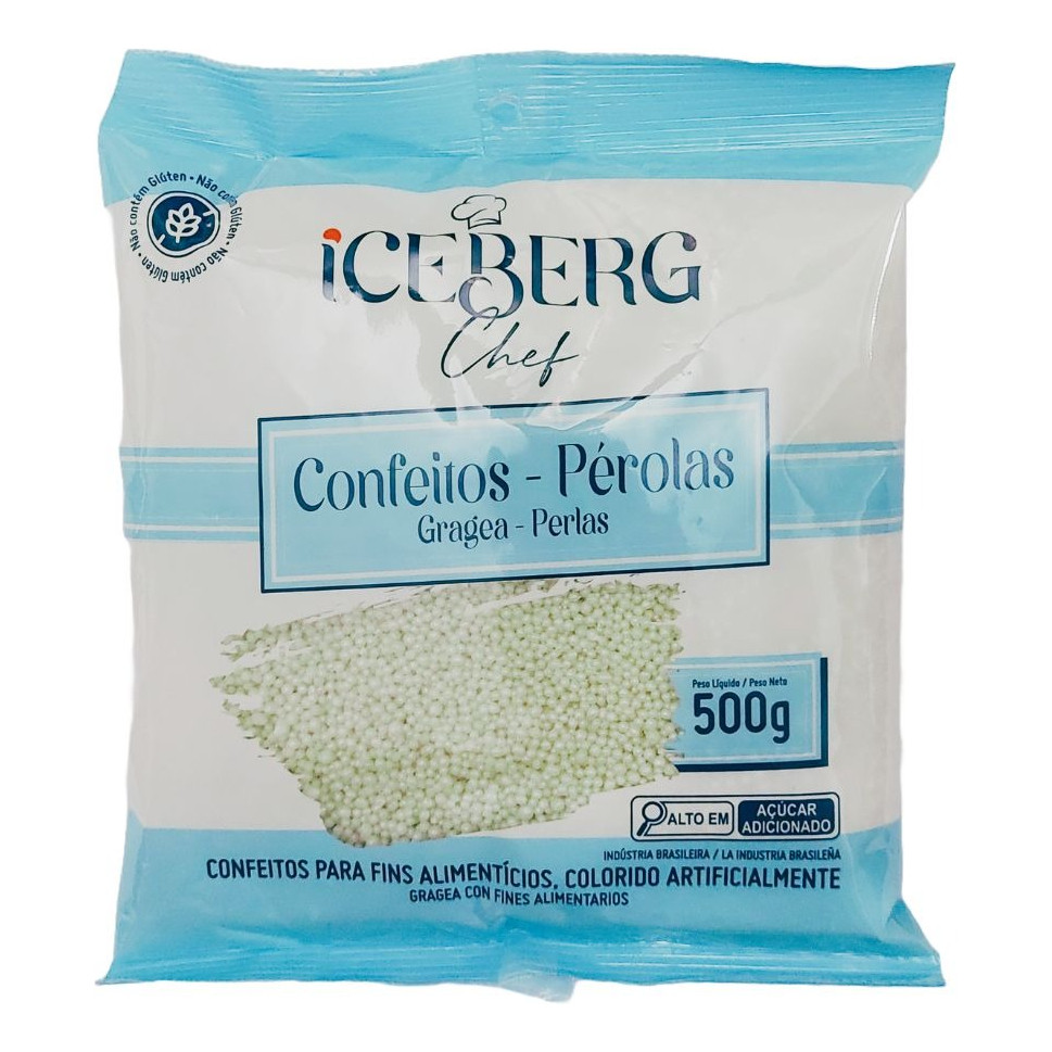 Confeito Pérola Perolado Ou Dourado 500g Iceberg em Oferta na Shopee