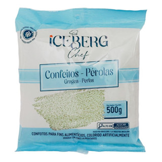 Confeito Pérola Perolado Ou Dourado 500g Iceberg em Oferta na Shopee