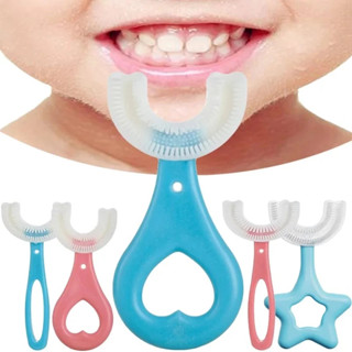 Escova Infantil Formato U 360° De Silicone Ultra Macia Para Higiene Bucal Segura e Confortável Para Bebês e Crianças em Oferta na Shopee